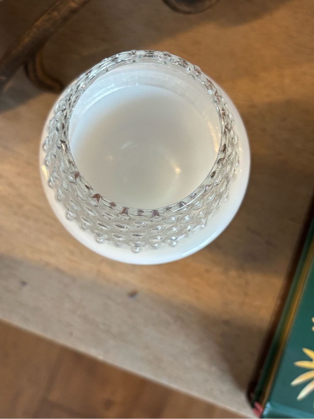 Avon White Hobnail Pedestal Fairy Lamp with Clear Hobnail Shade - Picture 10 of 13